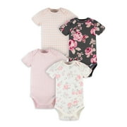 Modern Moments by Gerber Baby Girl Bodysuits, 4-Pack (Newborn-12 Months)