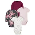 thumbnail image 1 of Modern Moments by Gerber Baby Girl Bodysuits, 4-Pack (Newborn-12 Months), 1 of 9