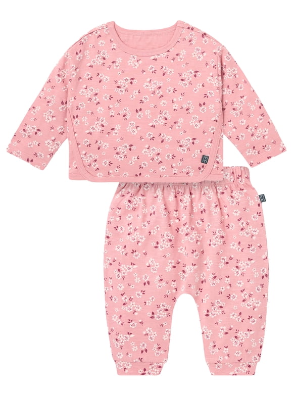 by Gerber Baby Girl Box Fit Top and Harem Pant Outfit Set, 2-Piece, Sizes 0/3 Months - 24 Months