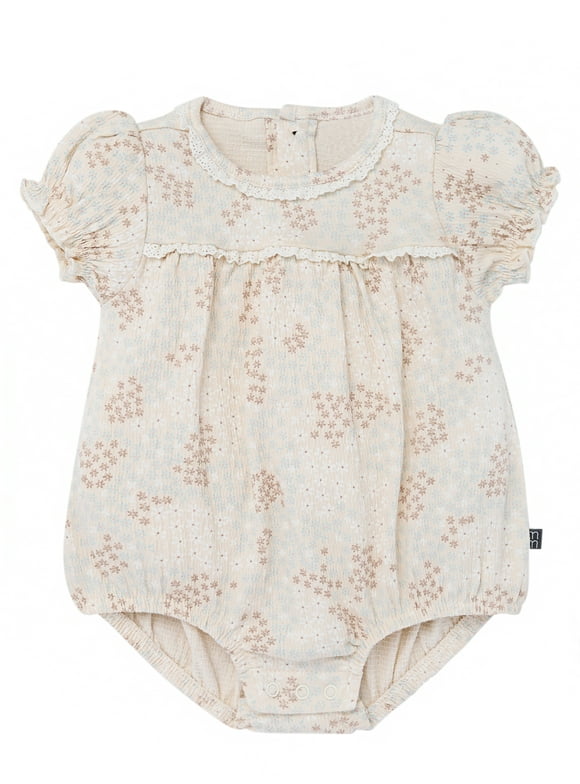 by Gerber Baby Girl Bubble Romper, Sizes 0/3 Months - 24 Months