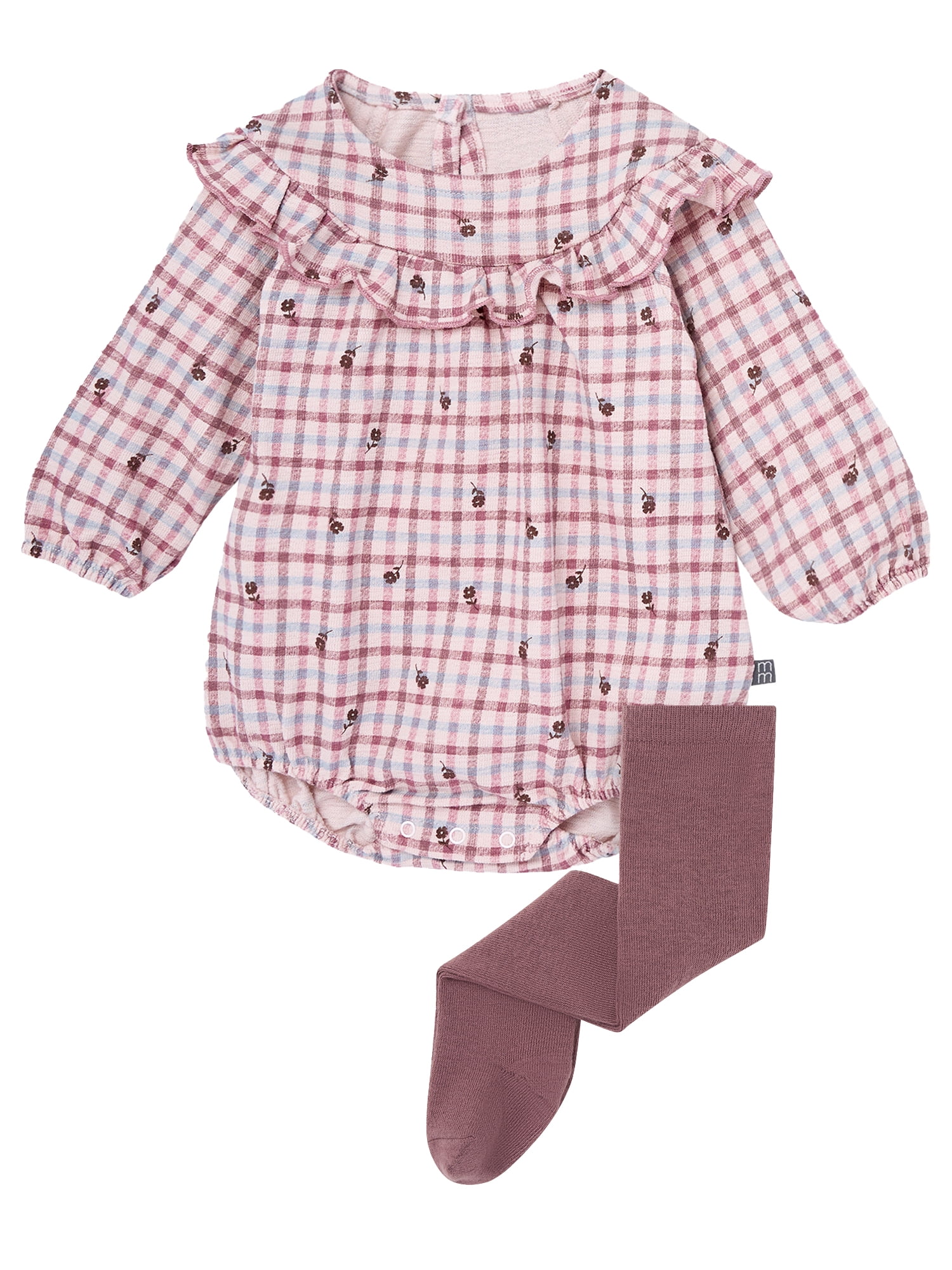 Modern Moments by Gerber Baby Girl Bubble Romper and Tights Outfit Set, 2-Piece, Sizes 0/3 Months - 24 Months