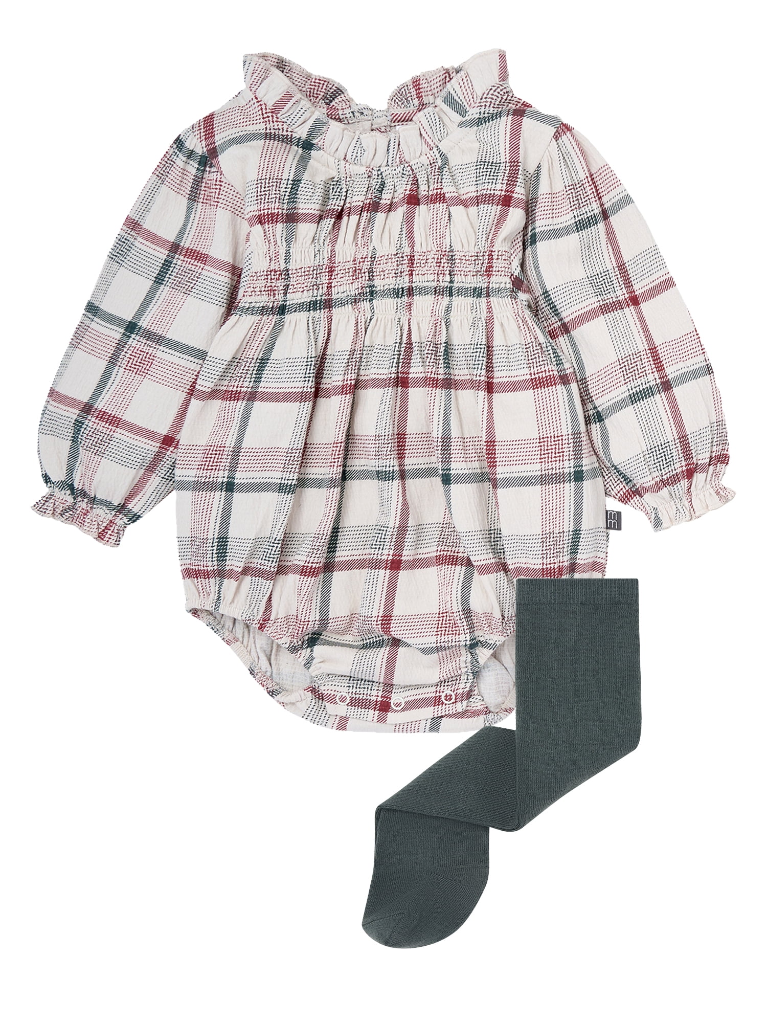Modern Moments by Gerber Baby Girl Bubble Romper and Tights Outfit Set, 2-Piece, Sizes 0/3 Months - 24 Months