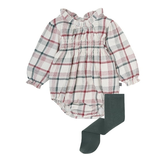 Modern Moments By Gerber Baby Girl Bubble Romper and Tights Outfit Set, 2-Piece, Sizes 0/3 Months - 24 Months