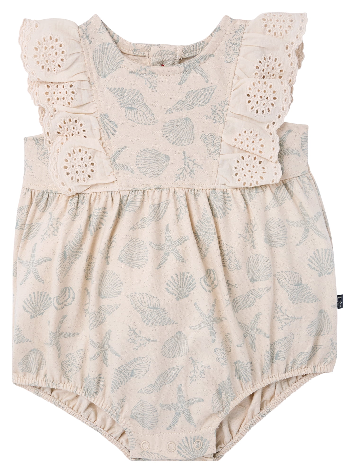 Modern Moments by Gerber Baby Girl Bubble Romper with Eyelet Trim, Sizes 0/3 onths - 24 Months
