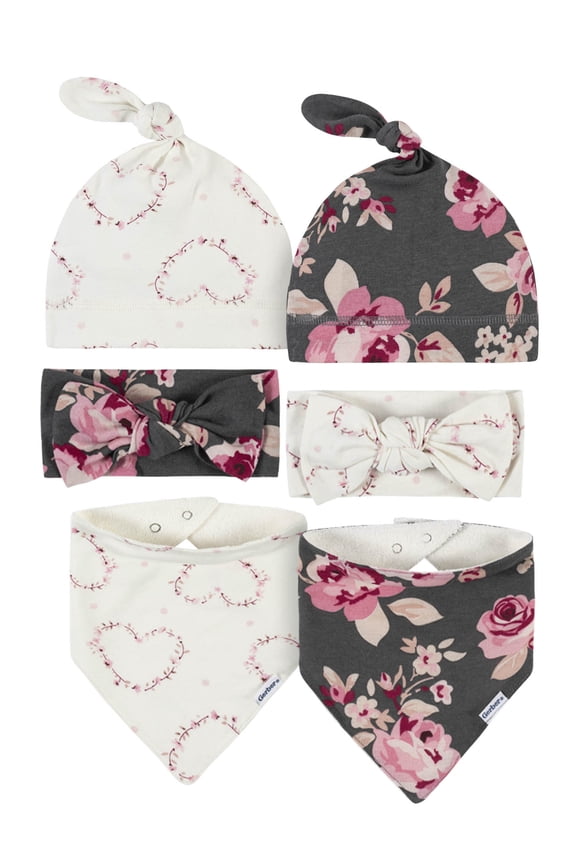 by Gerber Baby Girl Casual Accessory Set, 6-Piece (0/6 Months)