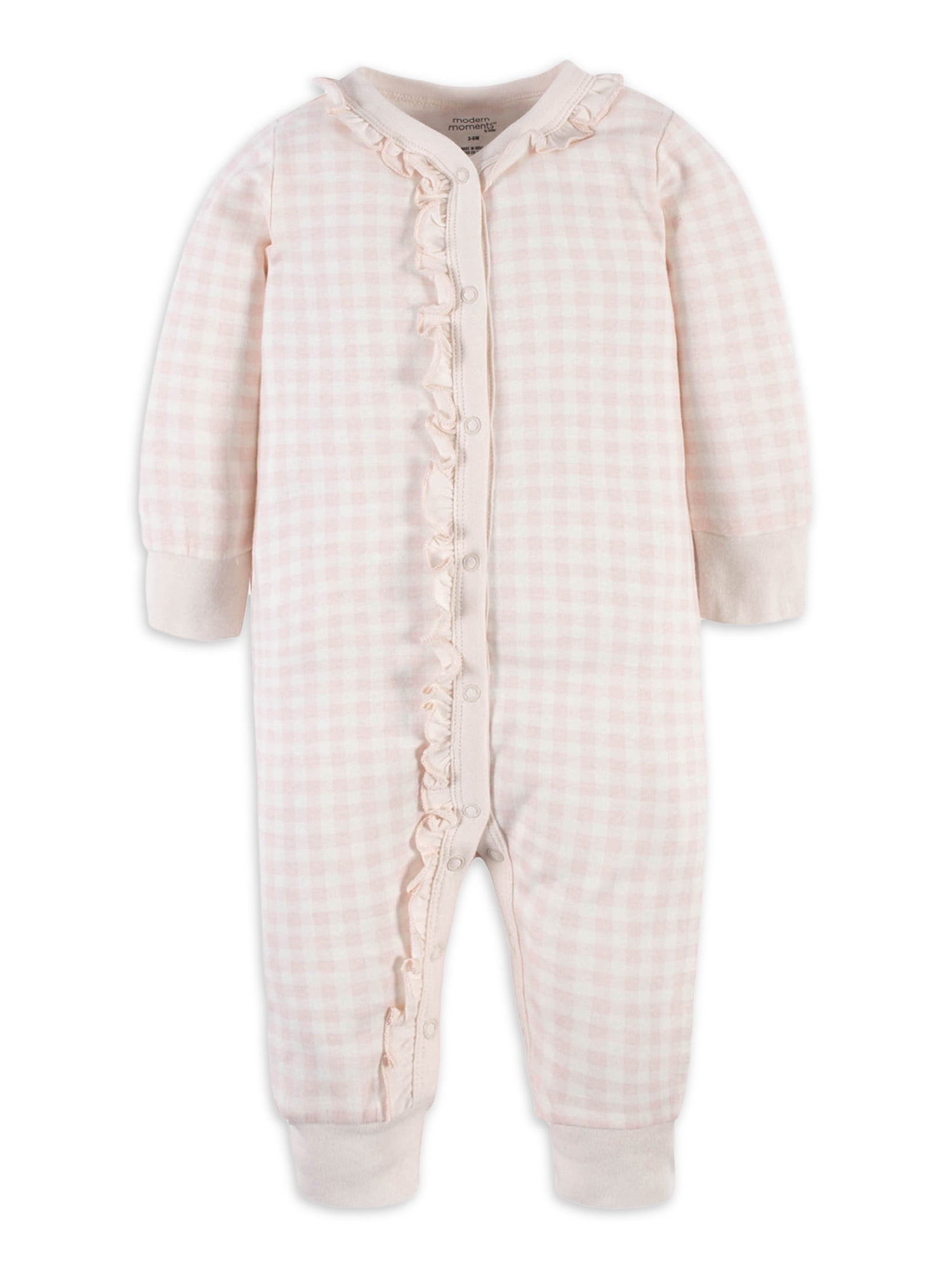Modern Moments by Gerber Baby Girl Coverall With Mitten Cuffs, Newborn