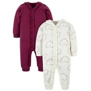 Modern Moments by Gerber Baby Girl Coveralls, 2-Pack, Sizes Newborn-24M