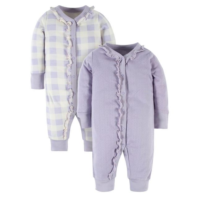 Modern Moments by Gerber Baby Girl Coveralls, 2Pack, Sizes Newborn24M