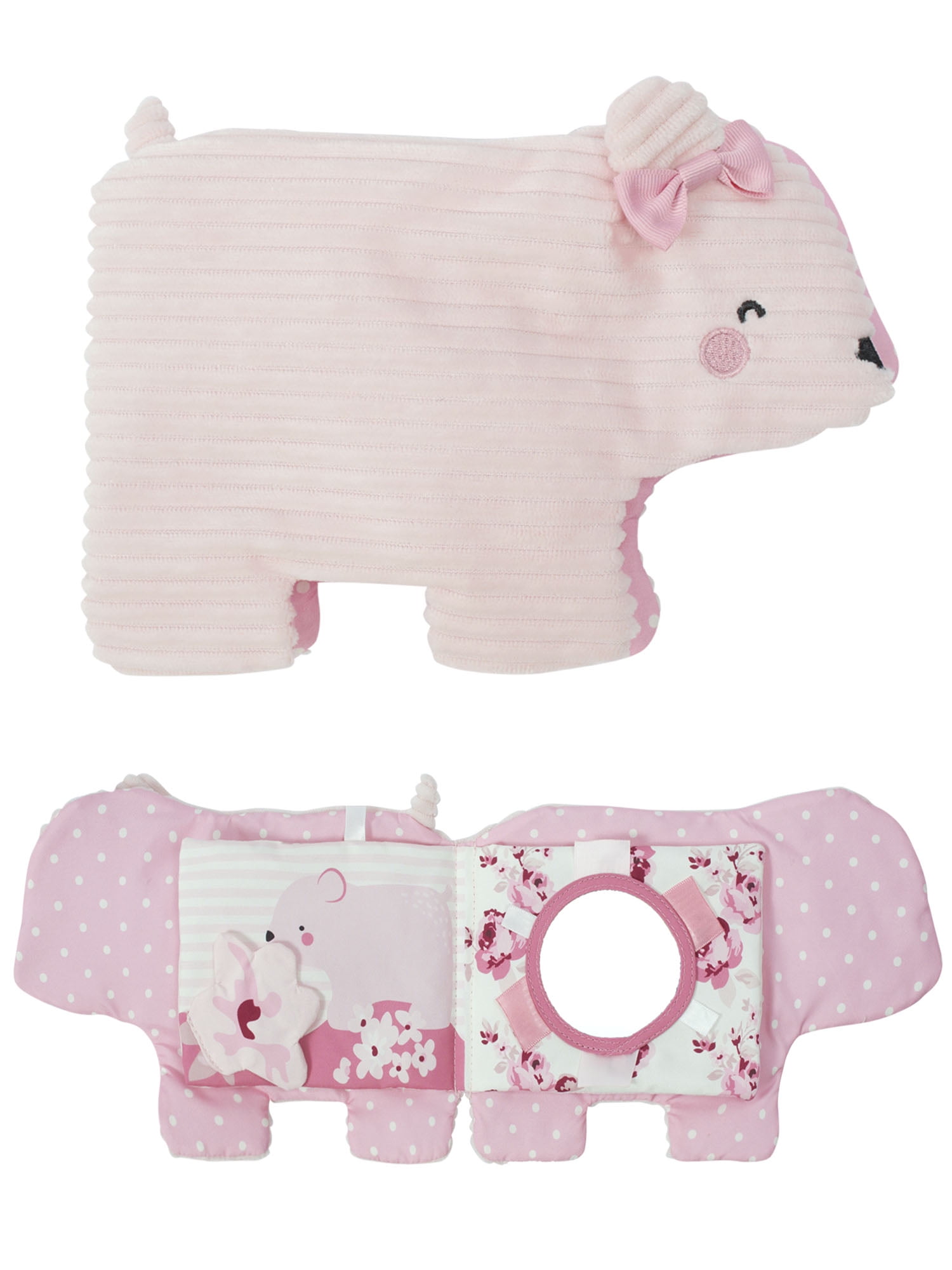 Modern Moments by Gerber Baby Girl Developmental Soft Crinkle Book, Pink Bear