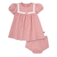 thumbnail image 1 of Modern Moments by Gerber Baby Girl Dress With Ribbon Lace and Diaper Cover Set, 2-Piece, Sizes 0/3 Months - 24 Months, 1 of 14