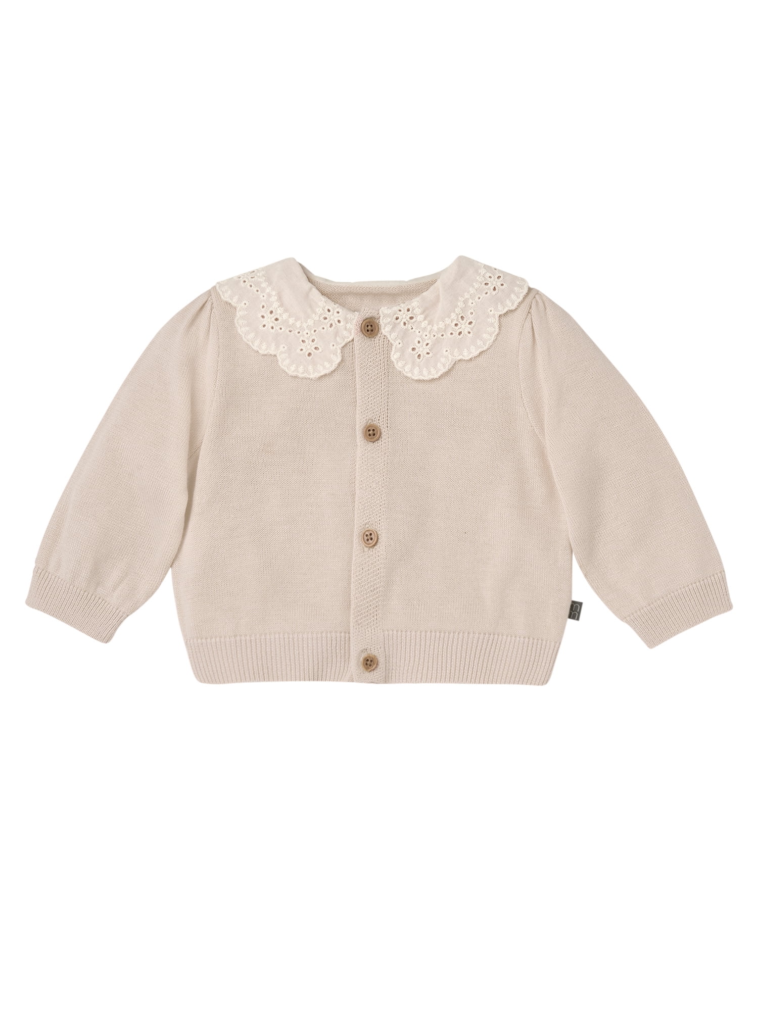 by Gerber Baby Girl Eyelet Collar Sweater, Sizes 0/3 Months - 24 Months