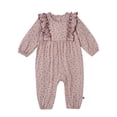 thumbnail image 1 of Modern Moments by Gerber Baby Girl Long Leg Romper with Ruffle Detail, Sizes 0/3 Months - 24 Months, 1 of 7