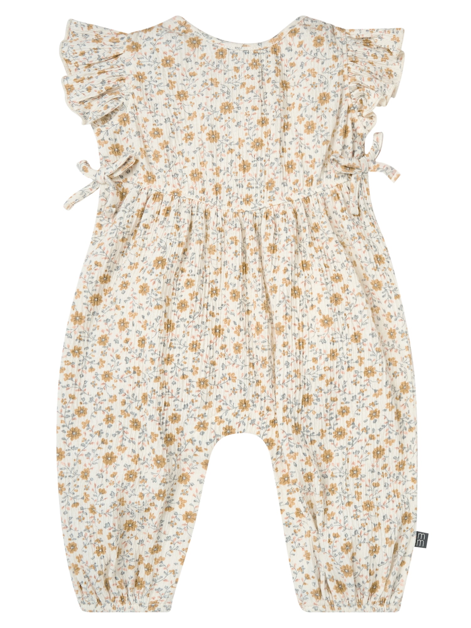 Modern Moments by Gerber Baby Girl Long Leg Romper with Ruffle Sleeves, Sizes 0/3 Months - 24 Months