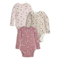 thumbnail image 1 of Modern Moments by Gerber Baby Girl Long Sleeve Onesies Bodysuits, 3-Pack (Newborn - 12M), 1 of 9