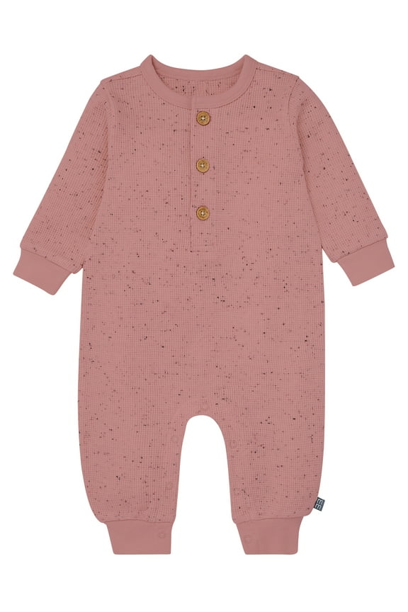 By Gerber Baby Girl Long Sleeve Slouch Romper, Sizes 0/3 Months - 24 Months