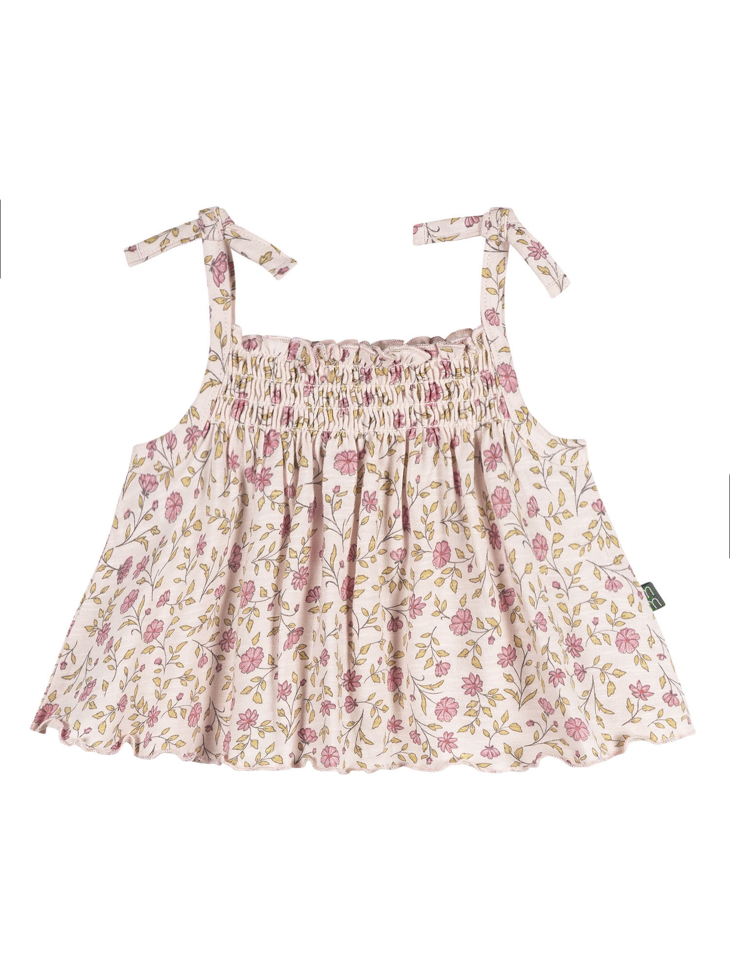 Modern Moments by Gerber Baby Girl Organic Smocked Sleeveless Top, Sizes 0/3 Months - 24 Months