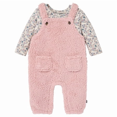 Modern Moments by Gerber Baby Girl Overall with Long Sleeve Top 0/3 Months - 24 Months
