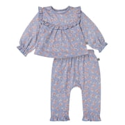Modern Moments by Gerber Baby Girl Ruffle Bib Top and Pant Outfit Set, 2-Piece, Sizes 0/3 Months - 24 Months