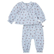 Modern Moments by Gerber Baby Girl Ruffle Collar Top and Hem Pant Outfit Set, 2-Piece, Sizes 0/3 Months - 24 Months