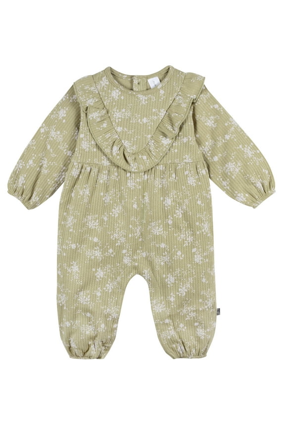 by Gerber Baby Girl Ruffle Romper, Sizes 0/3 Months - 24 Months