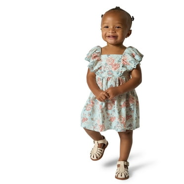 Modern Moments by Gerber Baby Girl Ruffled Dress With Diaper Cover, 2-Piece, Sizes 0/3 Months - 24 Months