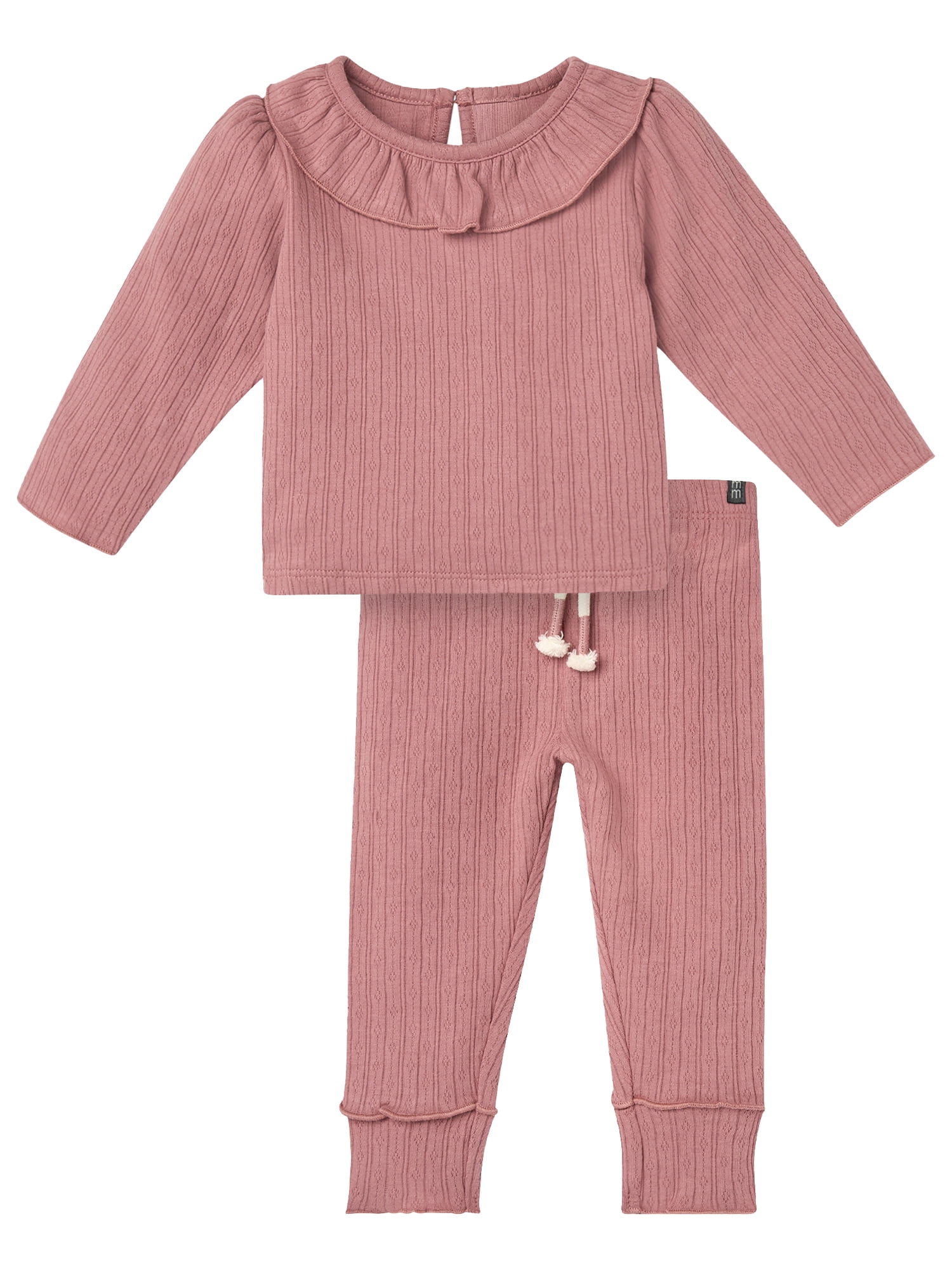Modern Moments by Gerber Baby Girl Ruffled Top and Legging Outfit Set, 2-Piece, Sizes 0/3 Months - 24 Months