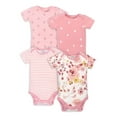 Modern Moments by Gerber Baby Girl Short Sleeve Onesies Bodysuits, 4