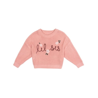 Modern Moments by Gerber Baby Girl Sibling Matching Sweater, Sizes 0/3 Months - 24 Months