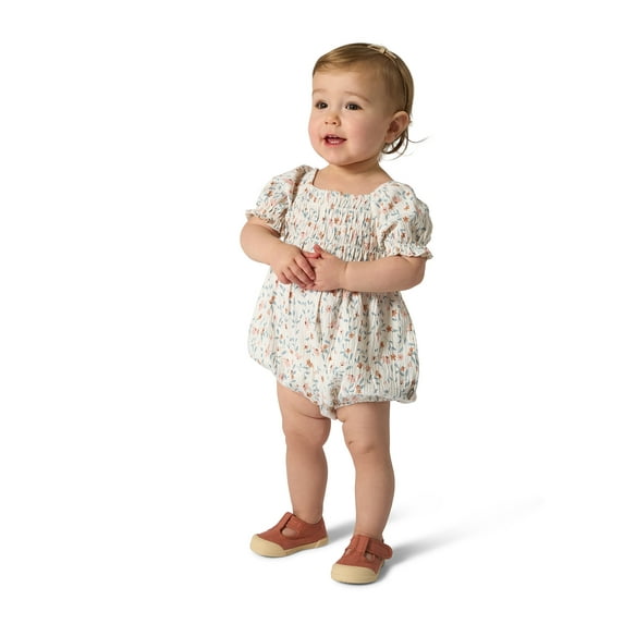 Modern Moments by Gerber Baby Girl Smocked Bubble Romper, Sizes 0/3 Months - 24 Months