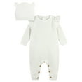 thumbnail image 1 of Modern Moments by Gerber Baby Girl Sweater Knit Coverall & Hat Bundle, 2-Piece (Newborn-3/6 Months), 1 of 12