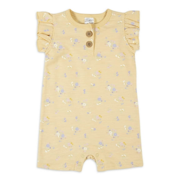 Modern Moments by Gerber Baby Girls Flutter Sleeve Romper, (0-3 Months - 24 Months)