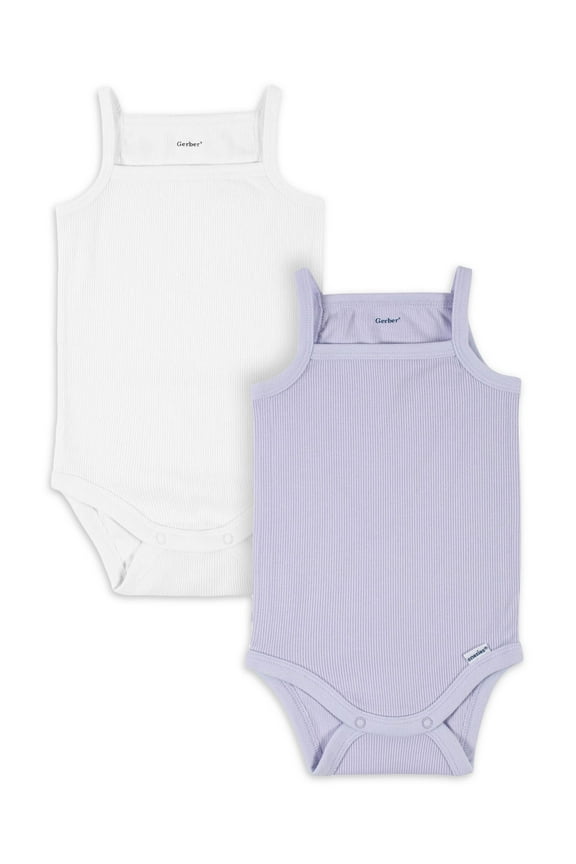 by Gerber Baby Girls Sleeveless Onesies Bodysuits, (0-3 Months - 24 Months)