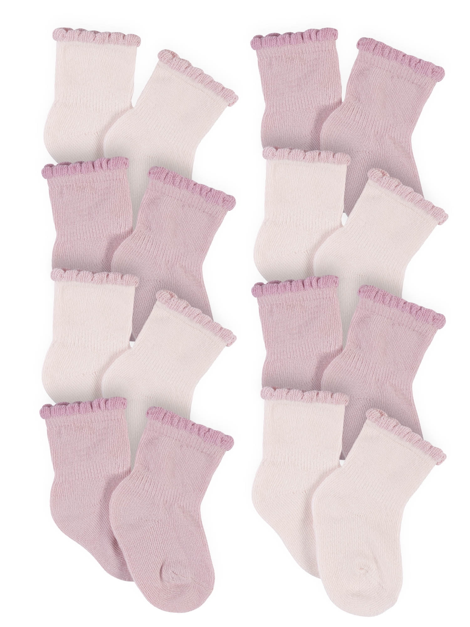 Modern Moments by Gerber Baby Girls WiggleProof Socks, 8Pack (Newborn