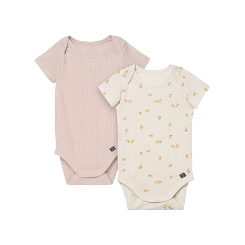 Modern Moments by Gerber Baby Neutral Super Soft Viscose Short Sleeve Bodysuits, 2-Pack, Sizes Newborn 12 Months