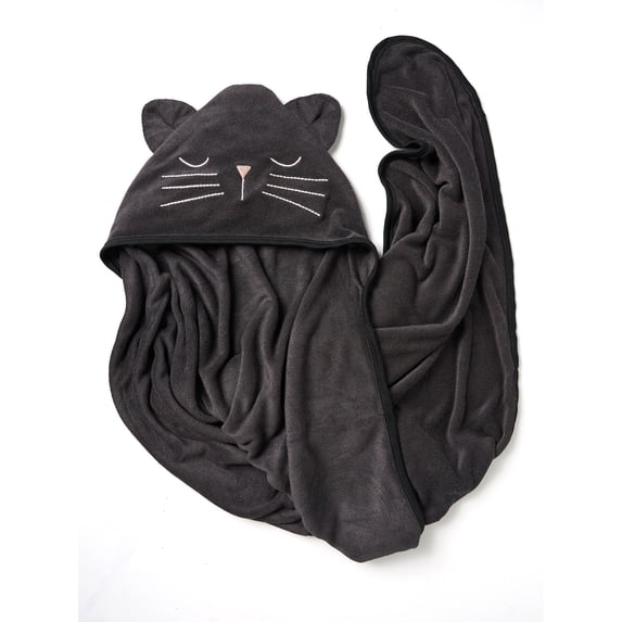 Modern Moments by Gerber Baby Neutral Halloween Hooded Towel, Black Cat