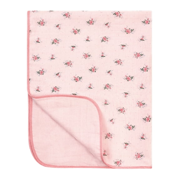 Modern Moments by Gerber Baby Neutral Muslin Blanket, Roses, One Size