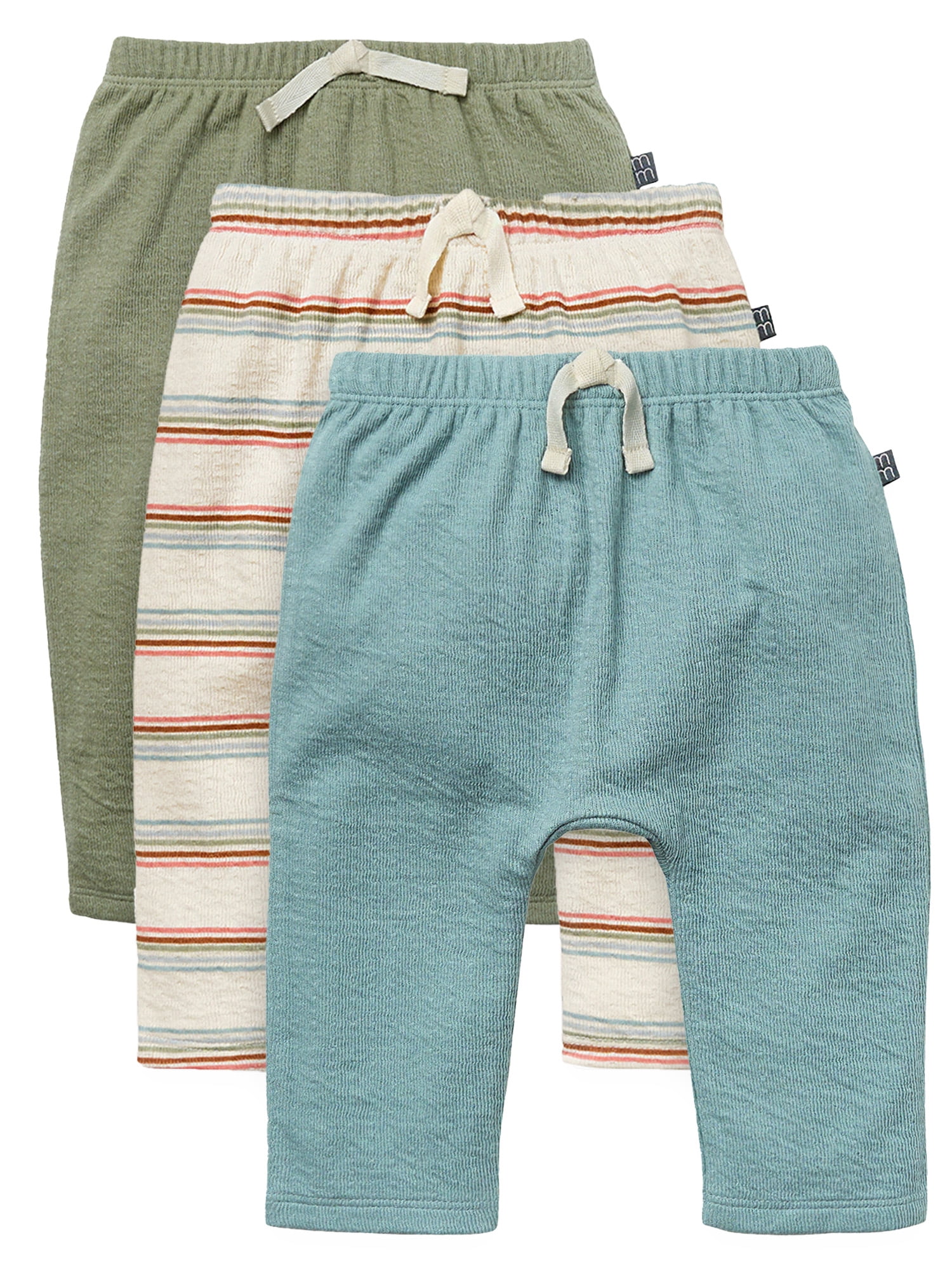 Modern Moments by Gerber Baby Neutral Organic 3-Pack Joggers, Sizes 0/3 Months - 24 Months