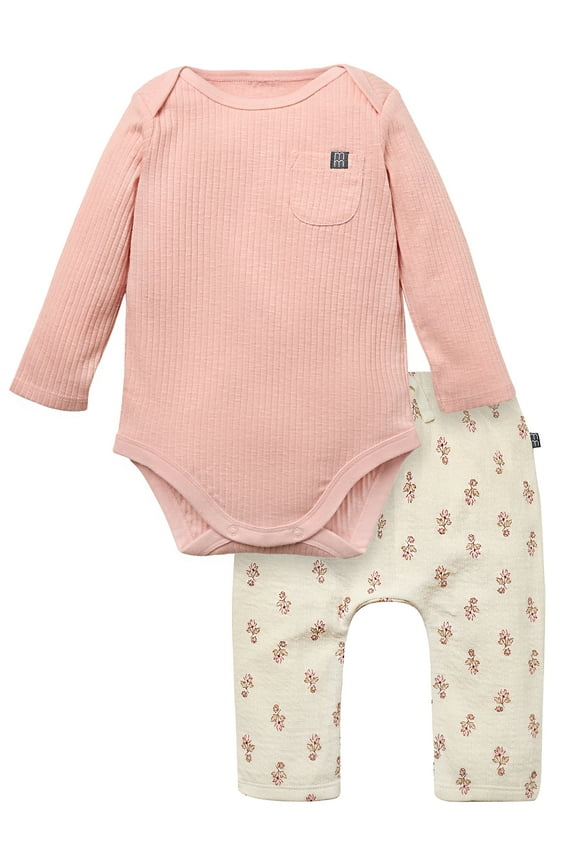by Gerber Baby Neutral Organic Bodysuit and Jogger Outfit Set, 2-Piece, Sizes 0/3 Months - 24 Months
