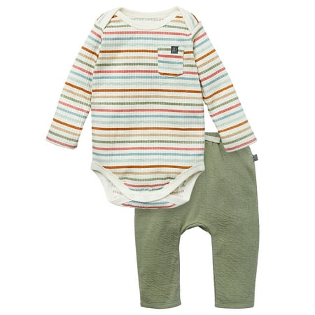 Modern Moments by Gerber Baby Neutral Organic Bodysuit and Jogger Outfit Set, 2-Piece, Sizes 0/3 Months - 24 Months