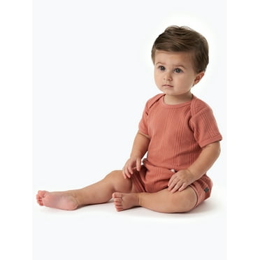 Modern Moments by Gerber Baby Neutral Organic Dumpling Romper, Sizes 0/3 Months - 24 Months
