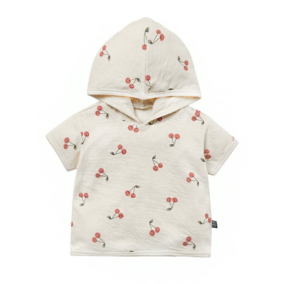 Modern Moments by Gerber Baby Neutral Organic Hooded Short Sleeve Top, Sizes 0/3 Months - 24 Months
