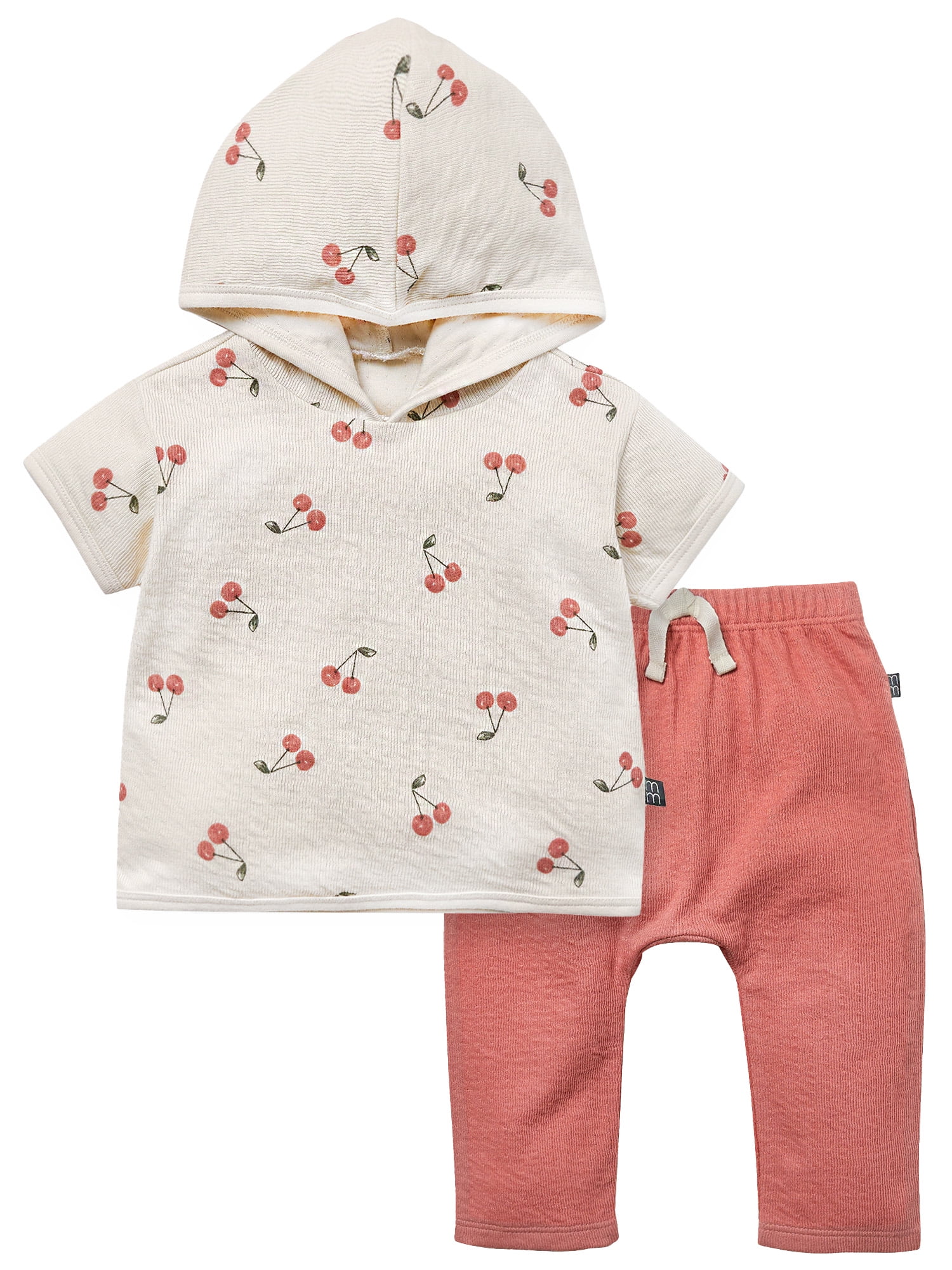 Modern Moments by Gerber Baby Neutral Organic Hooded Top and Jogger Outfit Set, 2-Piece, Sizes 0/3 Months - 24 Months