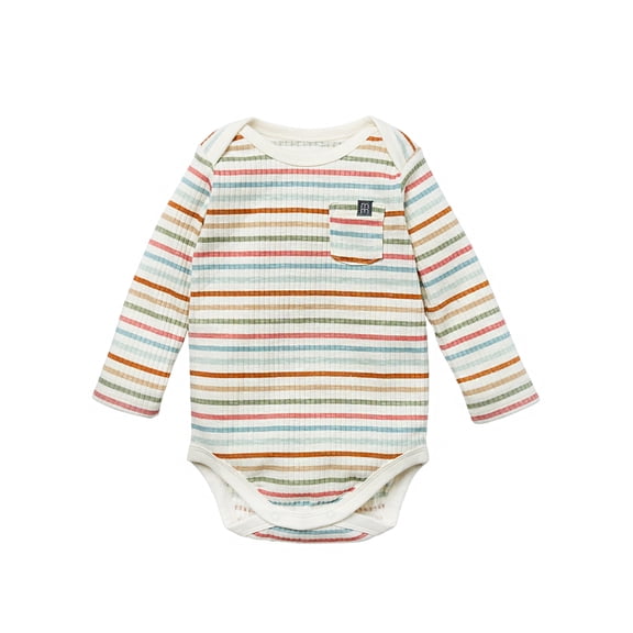 Modern Moments by Gerber Baby Neutral Organic Long Sleeve Bodysuit, 0/3 Months - 24 Months