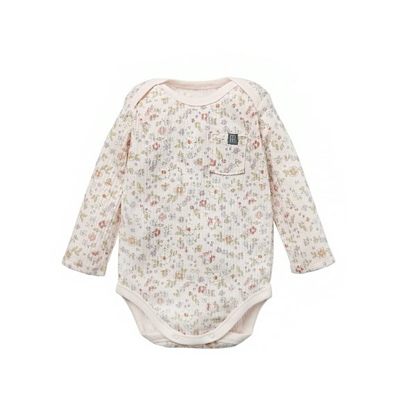 Modern Moments by Gerber Baby Neutral Organic Long Sleeve Bodysuit, 0/3 Months - 24 Months