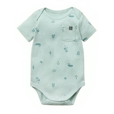 Modern Moments by Gerber Baby Neutral Organic Short Sleeve Bodysuit, Sizes 0/3 Months - 24 Months