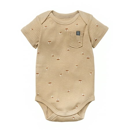 Modern Moments by Gerber Baby Neutral Organic Short Sleeve Bodysuit, Sizes 0/3 Months - 24 Months