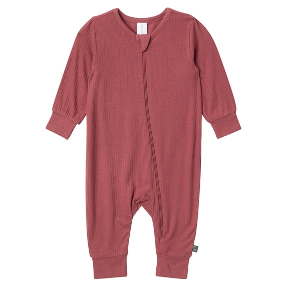 Modern Moments by Gerber Baby Neutral Super Soft Viscose Long Sleeve Coverall, Sizes Newborn - 12 Months