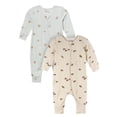 thumbnail image 1 of Modern Moments by Gerber Baby Neutral Super Soft Viscose 2-Pack Coveralls, Sizes Newborn - 12 Months, 1 of 13