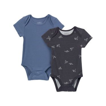 Modern Moments by Gerber Baby Neutral Super Soft 2-Pack Short Sleeve Bodysuits, Sizes Newborn - 12 Months