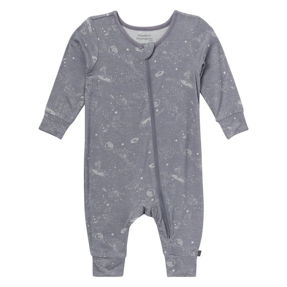 Modern Moments by Gerber Baby Neutral Super Soft Viscose Long Sleeve Coverall With Mitten Cuff, Sizes Newborn - 12 Months